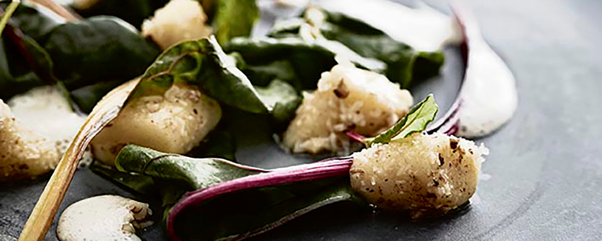 Mangold mit Haselnuss-Gnocchi | Rezept von Jens Rittmeyer Mangold mit Haselnuss-Gnocchi | Rezept von Jens Rittmeyer